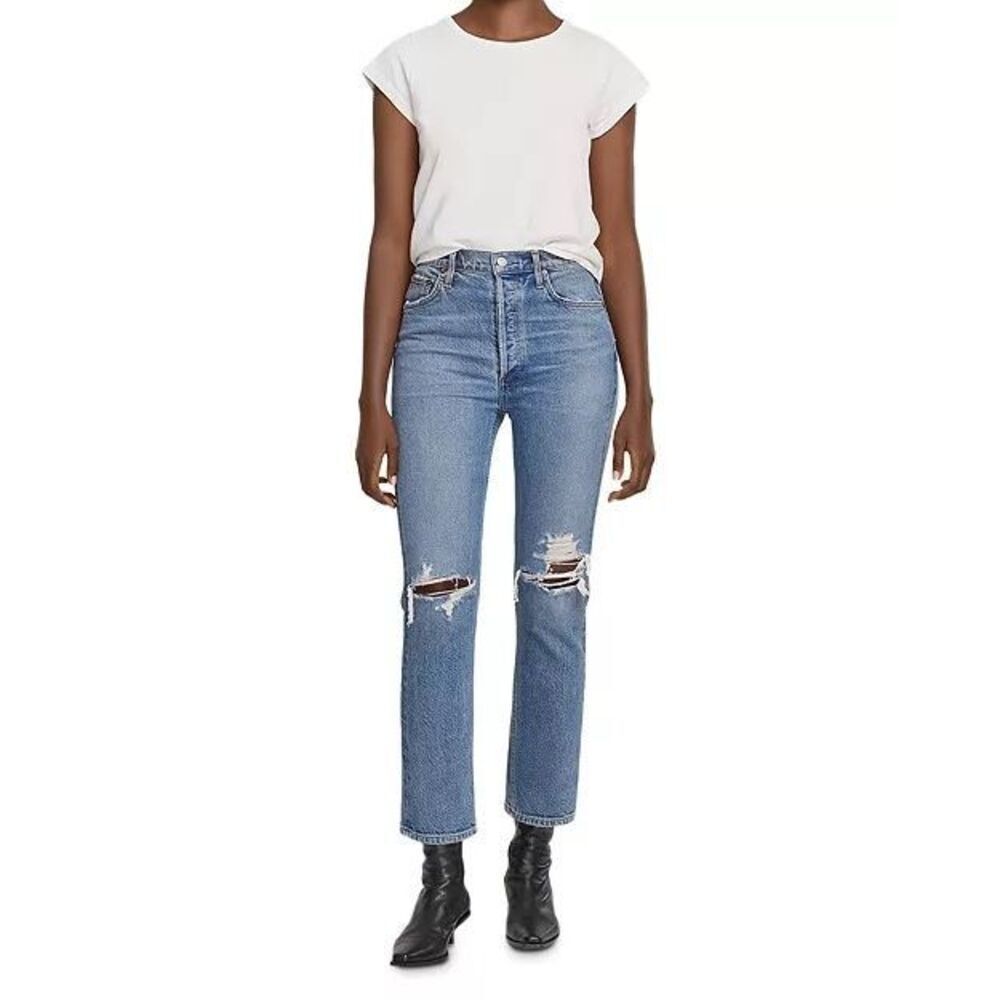 AGOLDE Riley High Rise Crop Straight Leg Jeans Size 26